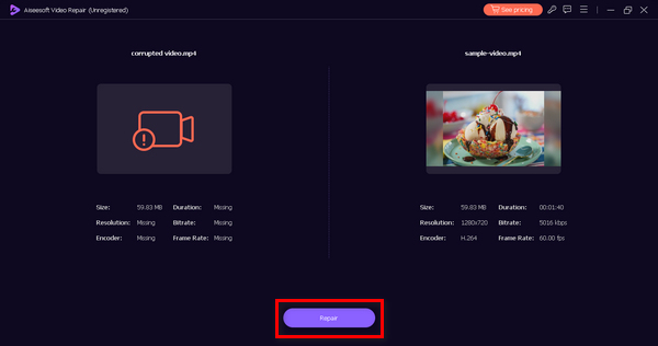 Aiseesoft Video Repair Lägg till Repair Video