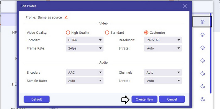 Editar configuración Video Converter Ultimate