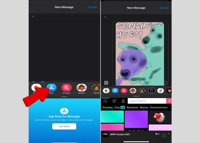 GIF na iPhone'a Giphy