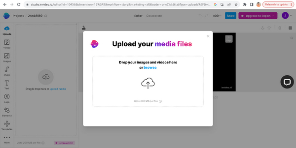 InVideo Upload Your Media Files