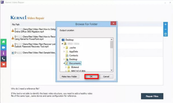 Kernel Video Repair Select File Folder