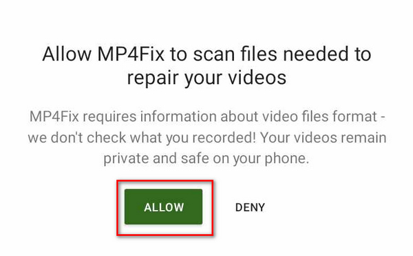 MP4Fix Video Reparationsværktøj Tillad at scanne