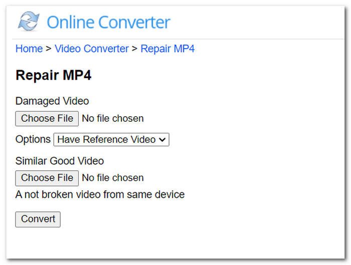 Çevrimiçi Dönüştürücü Onarımı MP4
