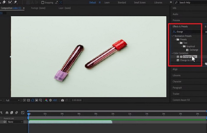 After Effects تحرير اللون