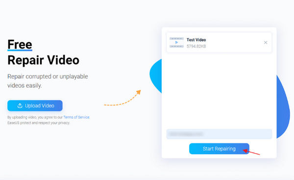 EaseUS Video Repair Start Repairing