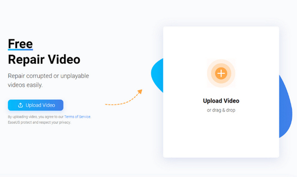 EaseUS Video Reparation Upload en video