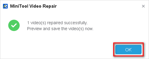 Réparation vidéo Minitool OK