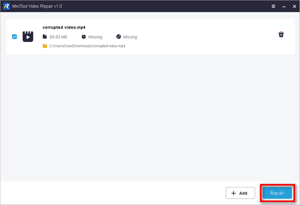 Minitool Video Reparation Reparation