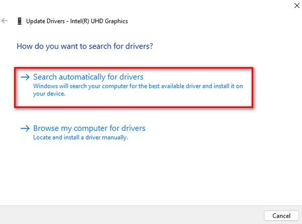Updating Display Adaptors Search Automatically