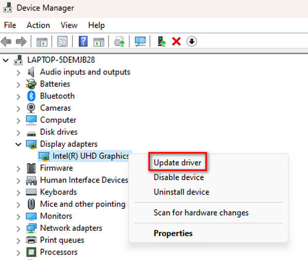 Updating Display Adapters Update