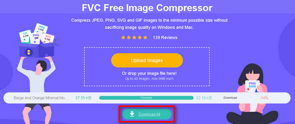 Téléchargement gratuit du compresseur d'images FCV