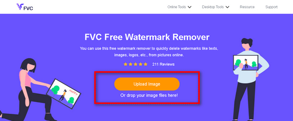 FVC 無料ウォーターマーク除去ツールのアップロード画像