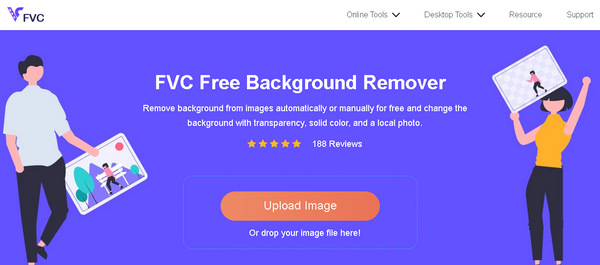 FVC オンライン背景除去ツールのアップロード画像