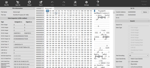 Vídeo corrupto de Android Convertir hexadecimal