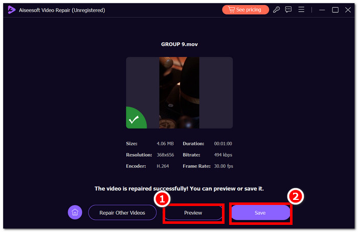 Click Preview and Save Button