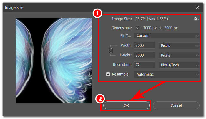 Explorar la configuración de tamaño de imagen