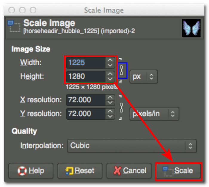 Explore Scale Image Settings