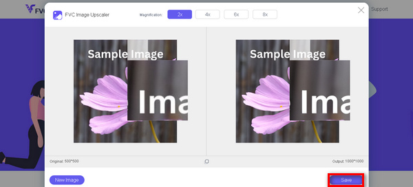 FVC Free Image Upscaler Save