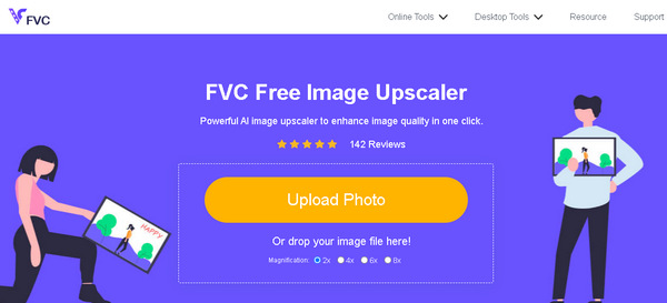 FVC निःशुल्क इमेज अपस्केलर फोटो अपलोड करें