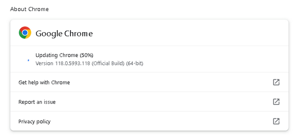 Google Chrome opdaterer browserversion