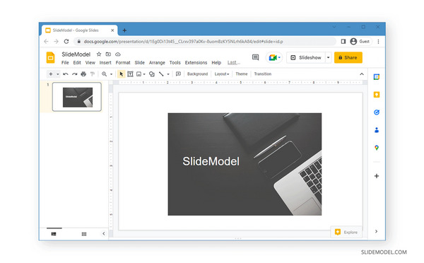 Google Slide Прозрачный Настроить