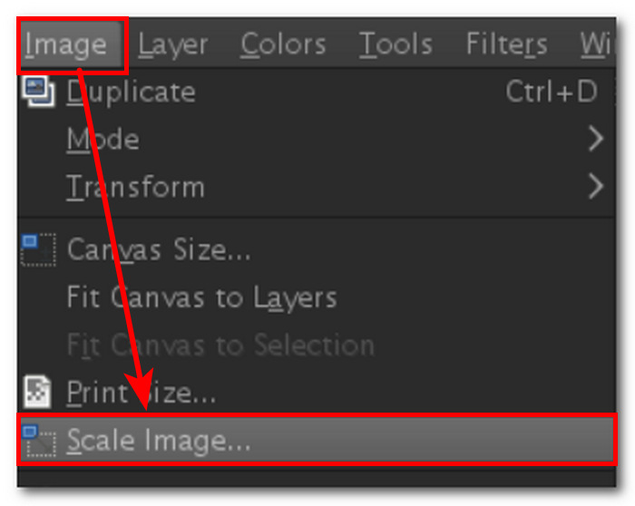 Scale Image를 찾아 클릭하세요.