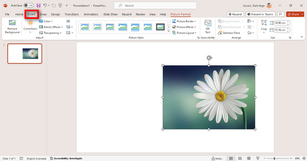 Powerpoint-presentatie Upload de afbeelding