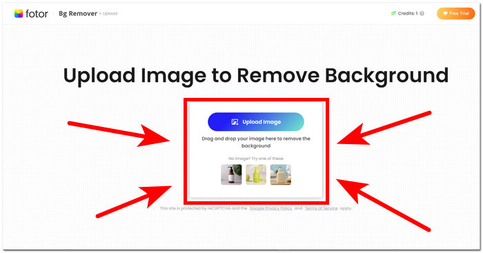 Upload Photo in Fotor Background Remover