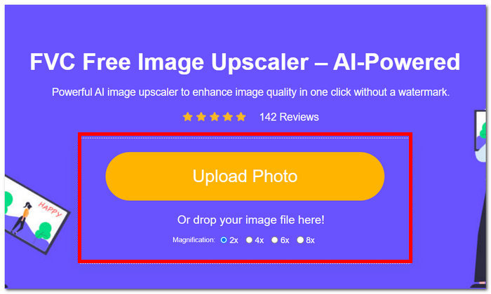 Загрузите свою фотографию в FVC Image Upscaler