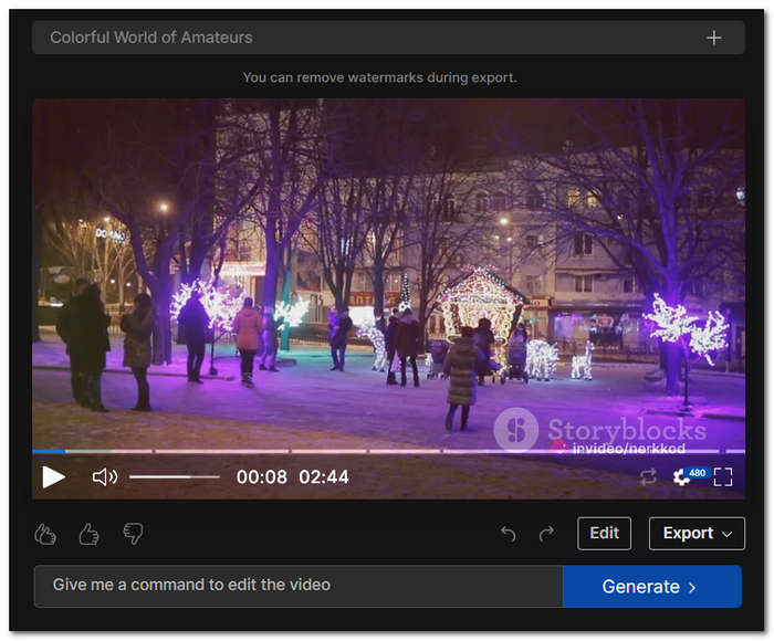 Click Generate Video