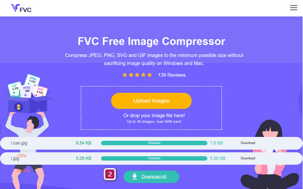 Arquivos de download do compressor de imagem gratuito FVC