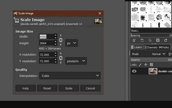 Compressor de imagem GIMP