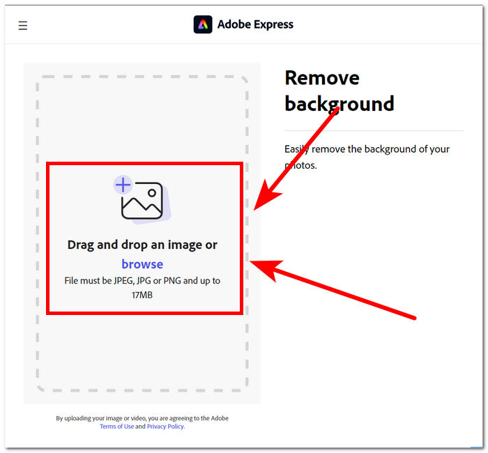 آپلود تصویر در Adobe Express