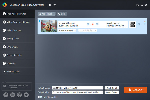 Darmowy konwerter wideo Aiseesoft