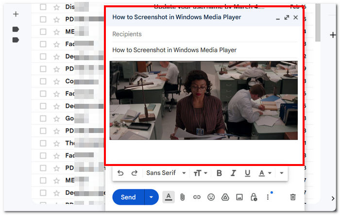 Paste Screenshot in Email