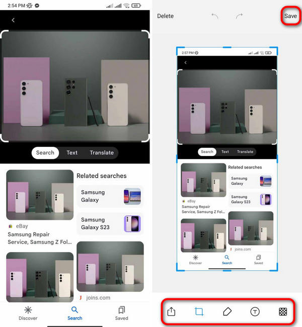スクリーンショットを編集する Android