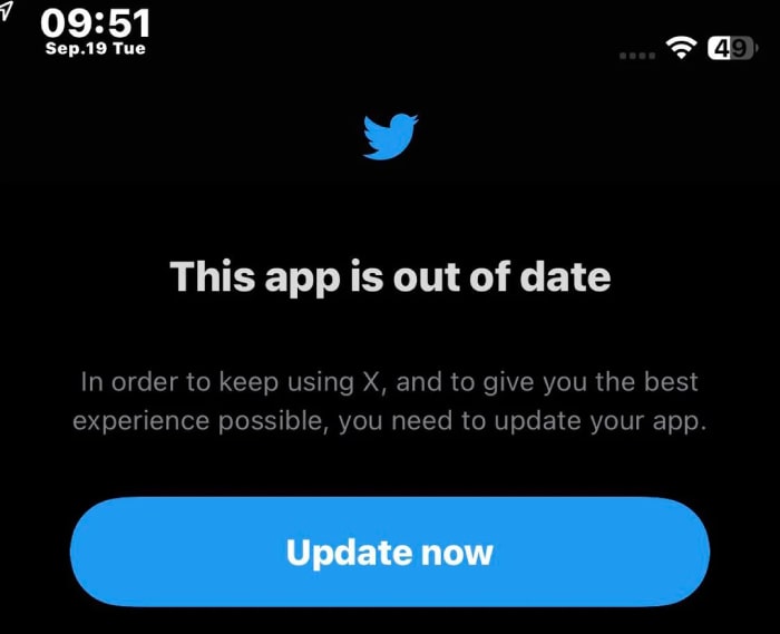 Twitterアプリを更新する