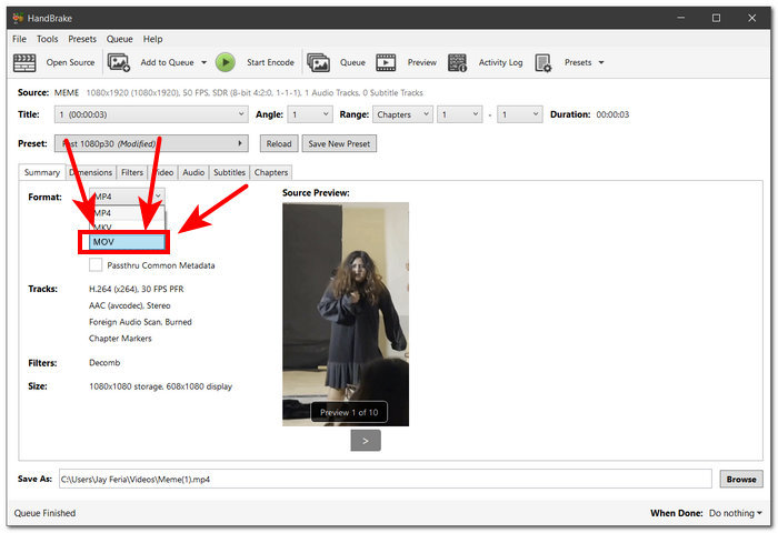 Choose Mov File