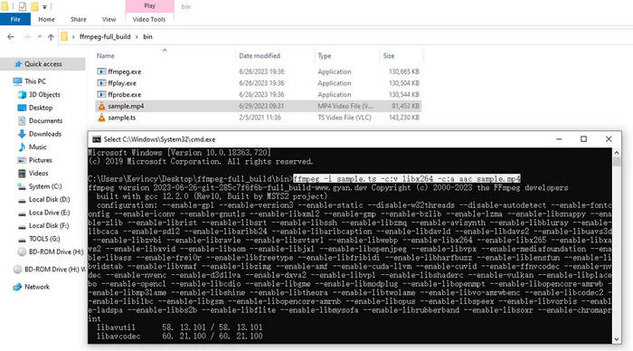 FFmpeg Ts から Mp4 へ