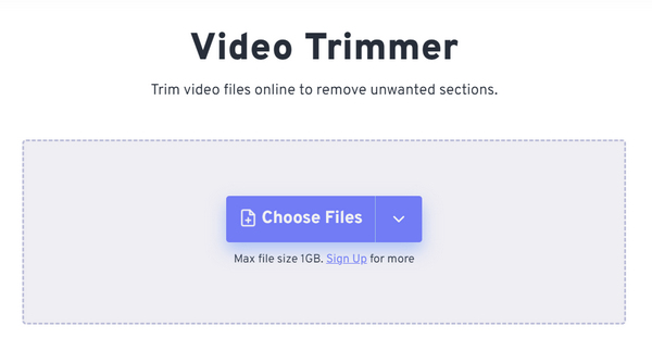 Freeconvert Video Trimmer افزودن فایل ها