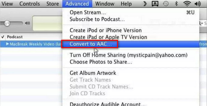 iTunes Mp4 to Aac