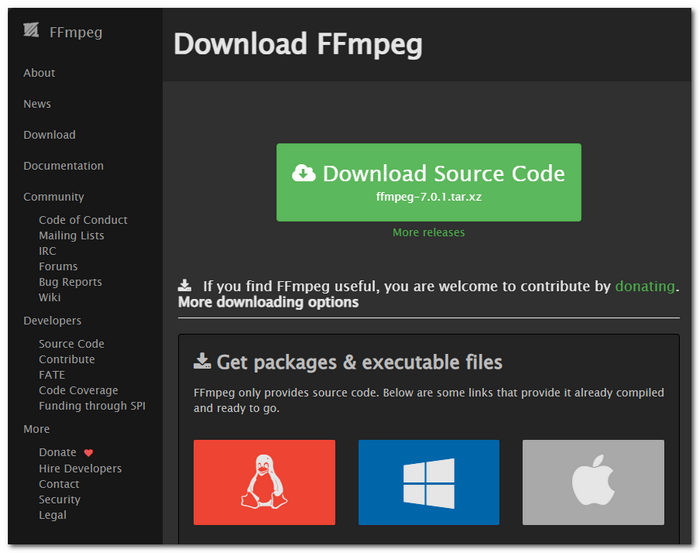 Ffmpeg'i indirin