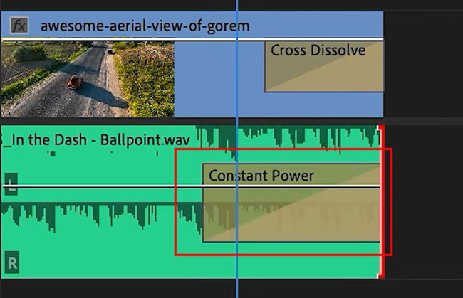 淡出音频 Premiere Pro 拖动淡出类型