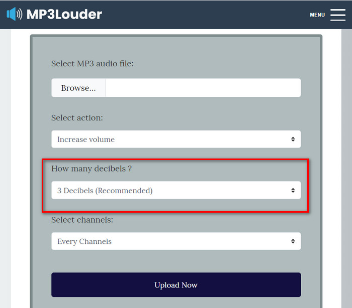 tingkatkan Volume Mp3 Mp3louder Pilih Desibel