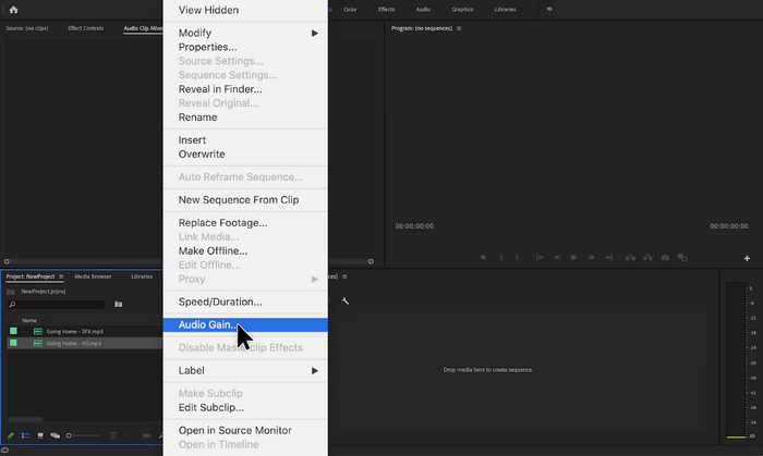 Tingkatkan Volume Mp3 Premier Pro Klik Penguatan Audio
