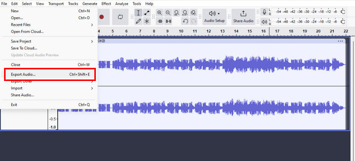 오디오 Audacity 내보내기 속도 향상