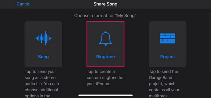 Garageband Válasszon csengőhangot