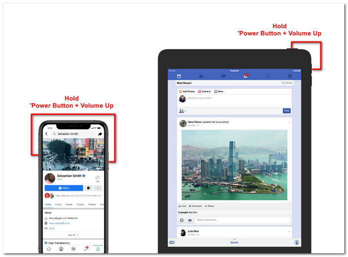 Screenshot von Facebook auf dem iPad oder iPhone