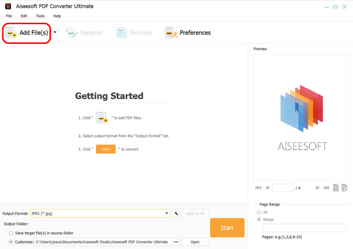Aiseesoft PDF Converter Ultimate Tambahkan File