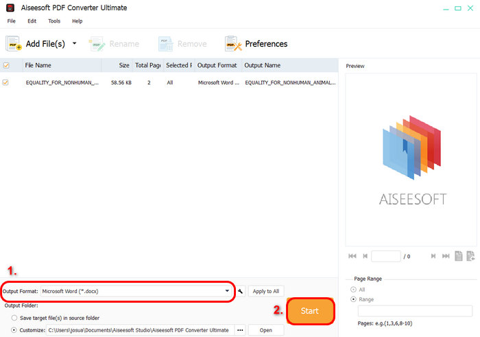 Aiseesoft PDF Converter Ultimate Mulai Konversi